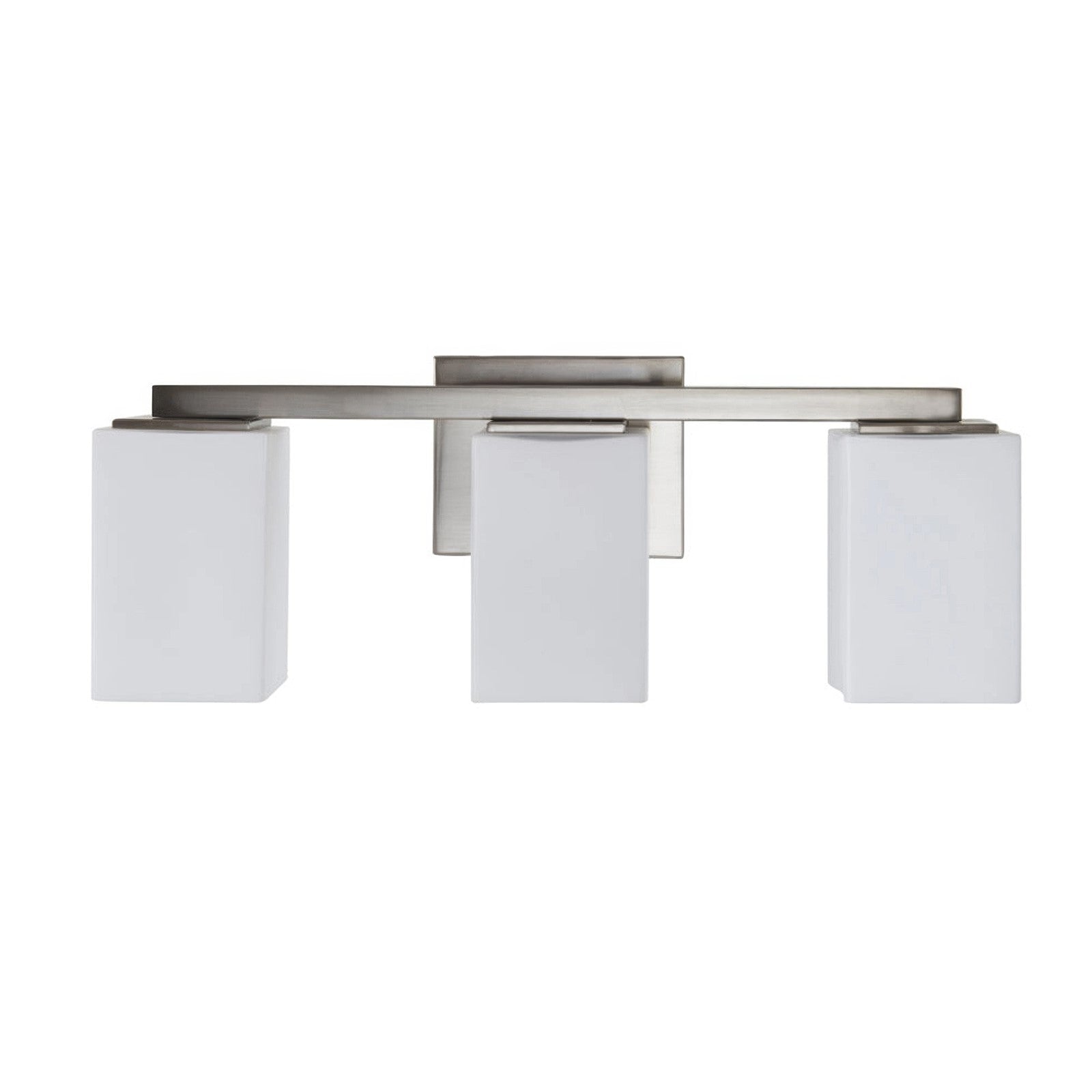 Varaluz Capri 3 Light Bath Vanity, Brushed Nickel/White