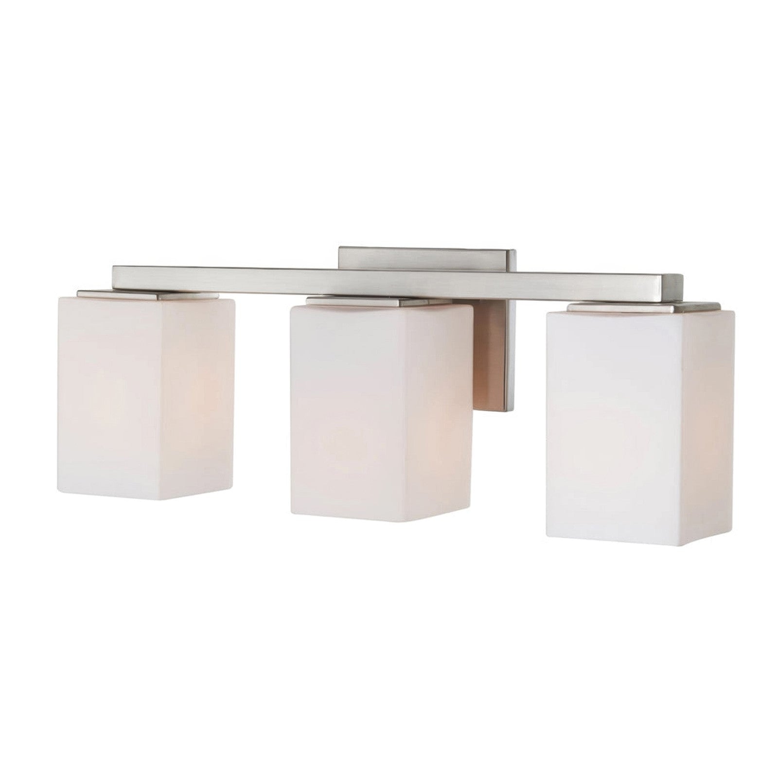 Varaluz Capri 3 Light Bath Vanity, Brushed Nickel/White