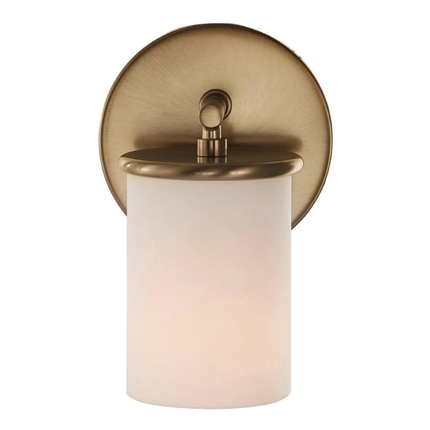 Varaluz Merano 1 Light Wall Sconce, Brushed Brass/White