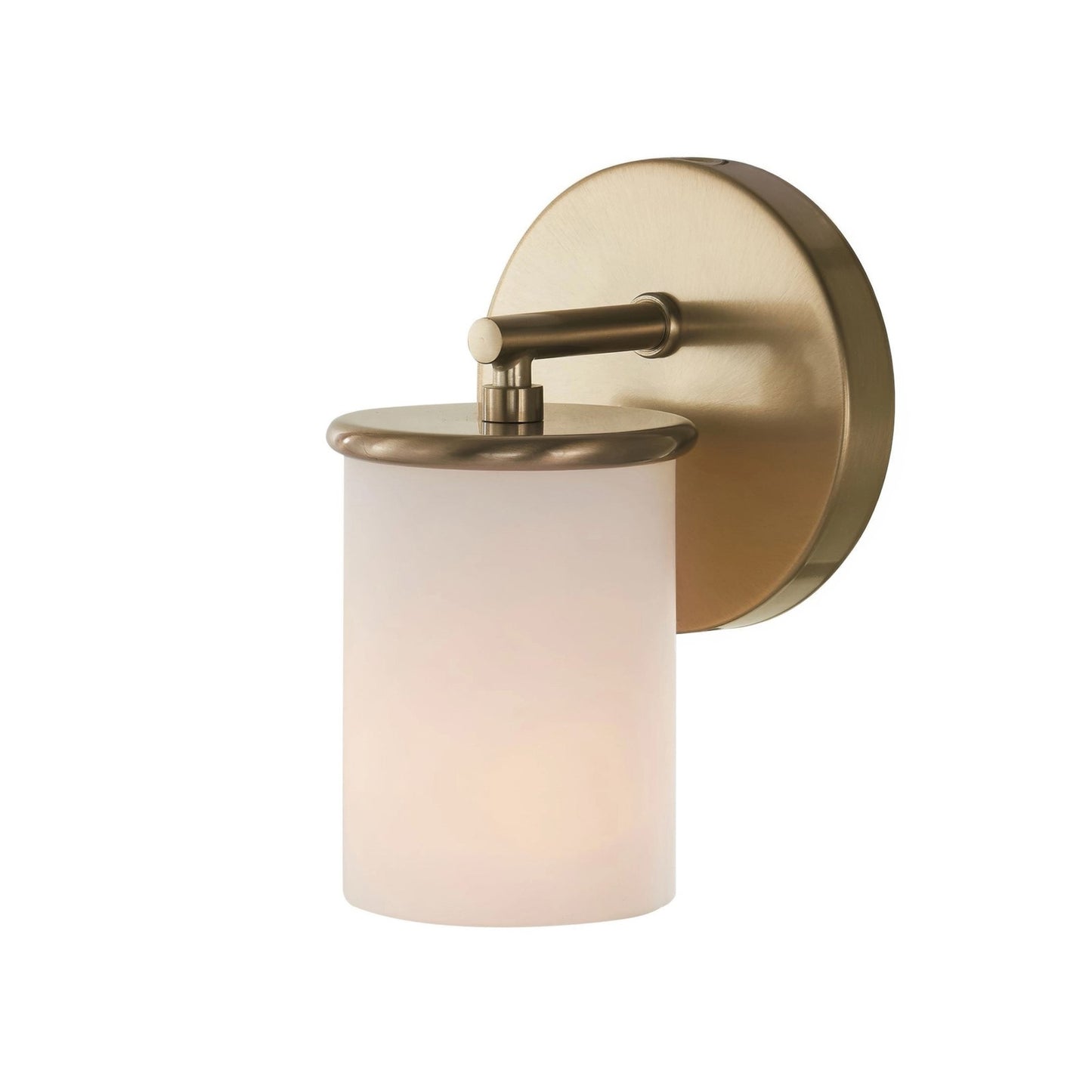 Varaluz Merano 1 Light Wall Sconce, Brushed Brass/White
