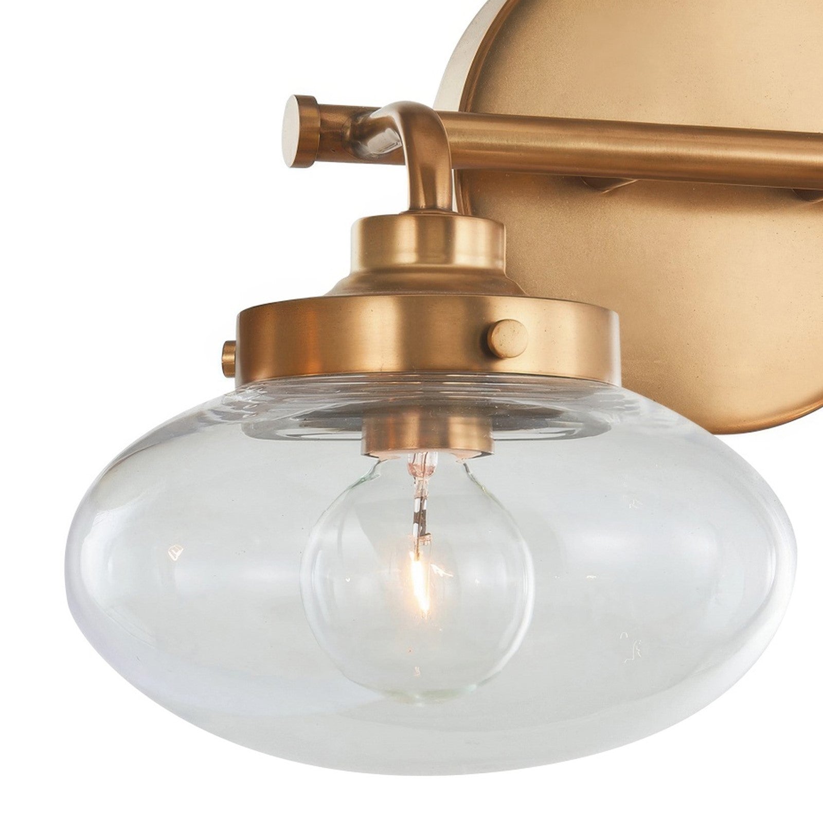 Varaluz Harrow 2 Light Bath Vanity, Aged Brass/Clear