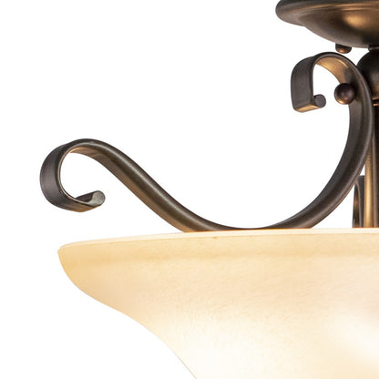 Vaxcel Monrovia Semi-Flush Dual Mount, Royal Bronze