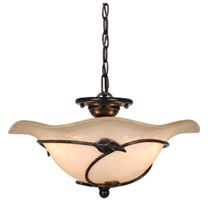 Vaxcel Vine Semi Flush, Oil Shale w/Amber Flake