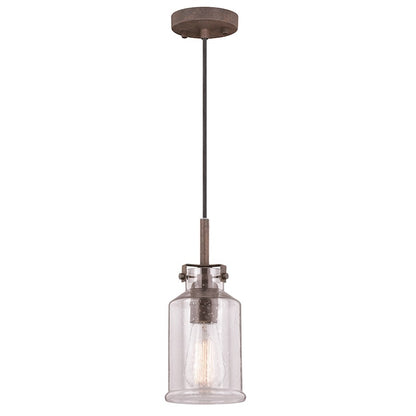1 Light Mini Pendant, Textured Rustic Bronze
