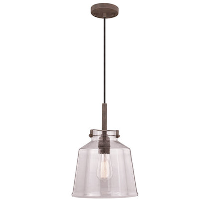 1 Light Pendant, Textured Rustic Bronze