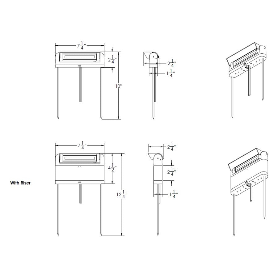WAC Linear Path/Area Light, 3000K, Solid Brass Coated/Bronze/Frost