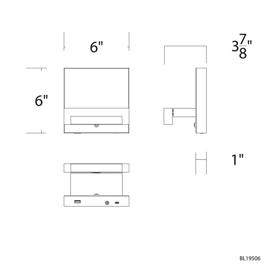 dweLED Mantel 1 Light Reading Light, Brushed Nickel/White
