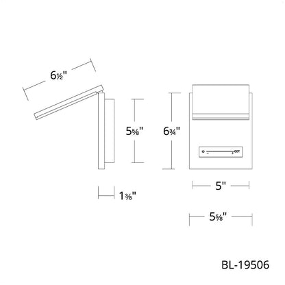 dweLED Flapp 1 Light Reading Light, Brushed Nickel/White