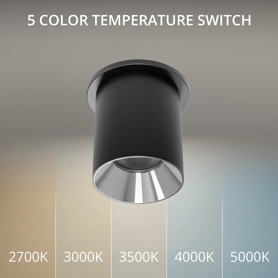 WAC Zoron 1Lt 3.5" RD Flush Mount/Flood Beam Black-Chrome/Clear