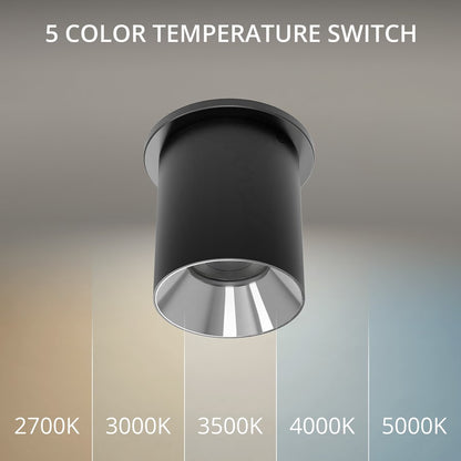 WAC Zoron 1Lt 3.5" RD Flush Mount/Flood Beam Black-Chrome/Clear