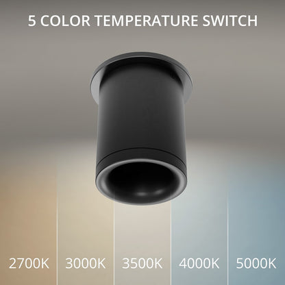 WAC Zoron 1Lt 3.5" RD Flush Mount/Flood Beam Arc Trim Black/Clear