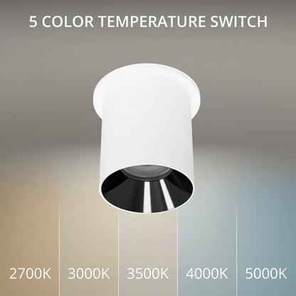 WAC Zoron 1Lt 3.5" RD Flush Mount/Flood Beam White-Black/Clear