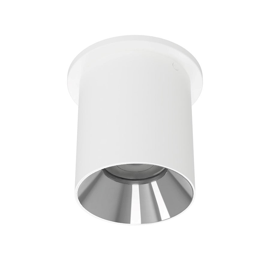 WAC Zoron 1Lt 3.5" RD Flush Mount/Flood Beam White-Chrome/Clear - C4RT-FCS-WTCH