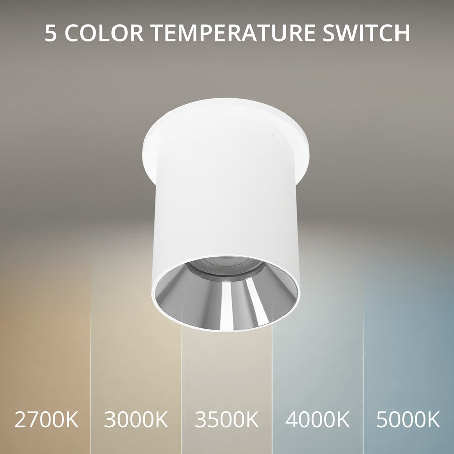 WAC Zoron 1Lt 3.5" RD Flush Mount/Flood Beam White-Chrome/Clear