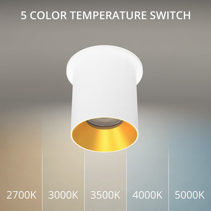 WAC Zoron 1Lt 3.5" RD Flush Mount/Flood Beam White-Gold/Clear