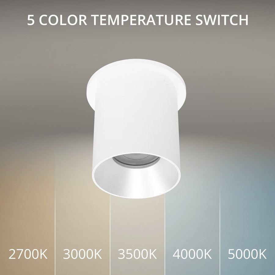 WAC Zoron 1Lt 3.5" RD Flush Mount/Flood Beam White-Haze/Clear