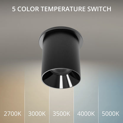 WAC Zoron 1Lt 3.5" RD Flush Mount/Narrow Beam Black-Black/Clear