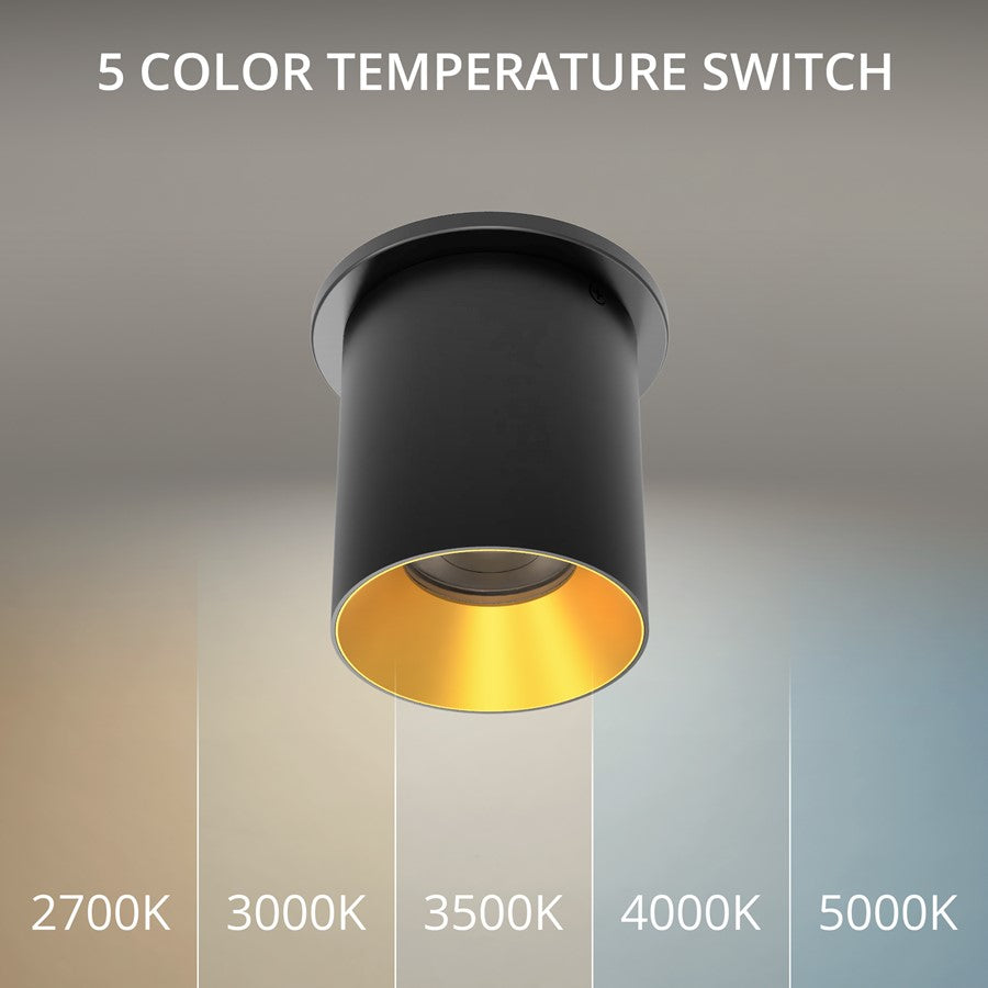 WAC Zoron 1Lt 3.5" RD Flush Mount/Narrow Beam Black-Gold/Clear