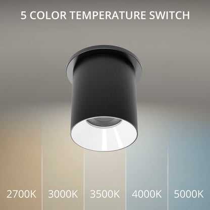 WAC Zoron 1Lt 3.5" RD Flush Mount/Narrow Beam Black-White/Clear