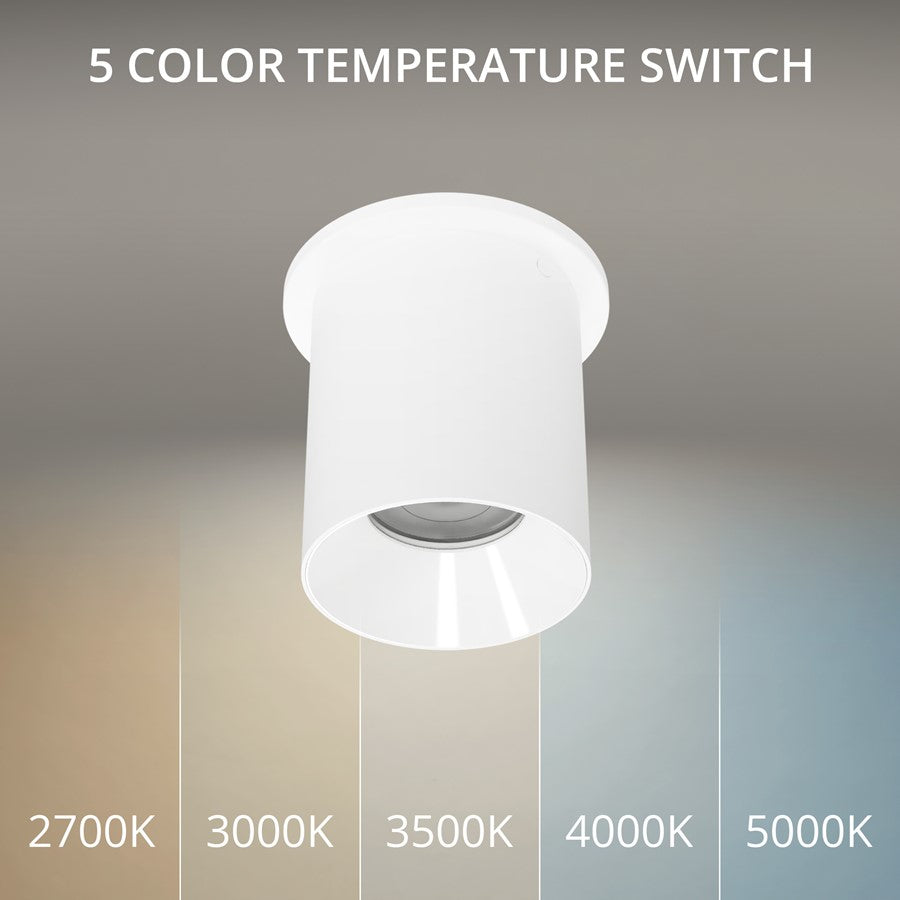WAC Zoron 1Lt 3.5" RD Flush Mount/Narrow Beam White-White/Clear