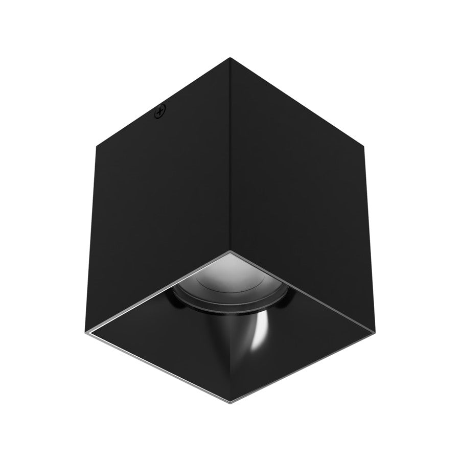 WAC Zoron 1Lt 3.5" SQ. 4SL Flush Mount/Flood Beam Black Black - C4SL-FCS-BKBK