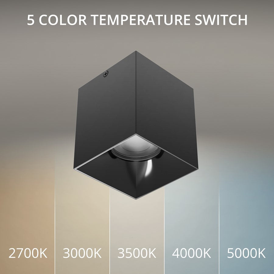 WAC Zoron 1Lt 3.5" Square 4SL Flush Mount/Flood Beam Black Black