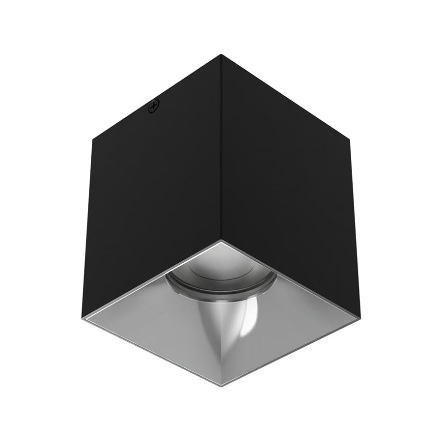 WAC Zoron 1Lt 3.5" SQ. 4SL Flush Mount/Flood Beam Black Chrome - C4SL-FCS-BKCH