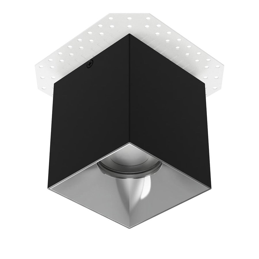WAC Zoron 1Lt 3.5" Square 4SL Flush Mount/Flood Beam Black Chrome