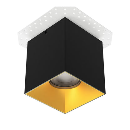 WAC Zoron 1Lt 3.5" Square 4SL Flush Mount/Flood Beam Black Gold