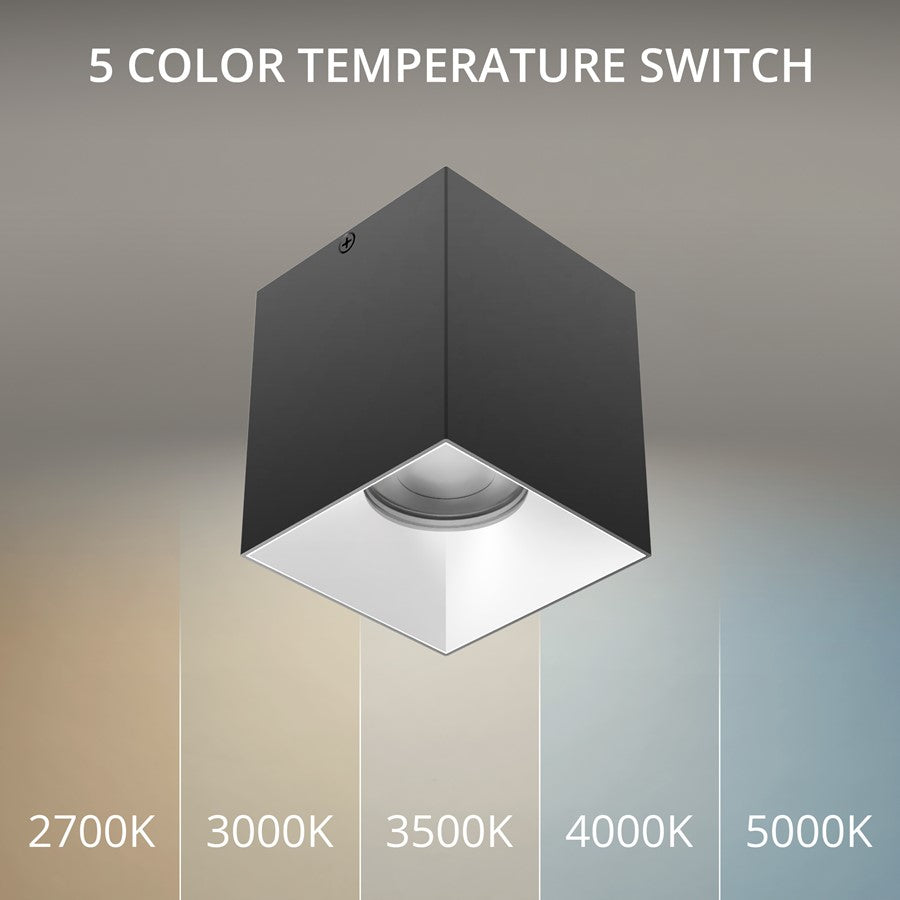 WAC Zoron 1Lt 3.5" Square 4SL Flush Mount/Flood Beam Black Haze