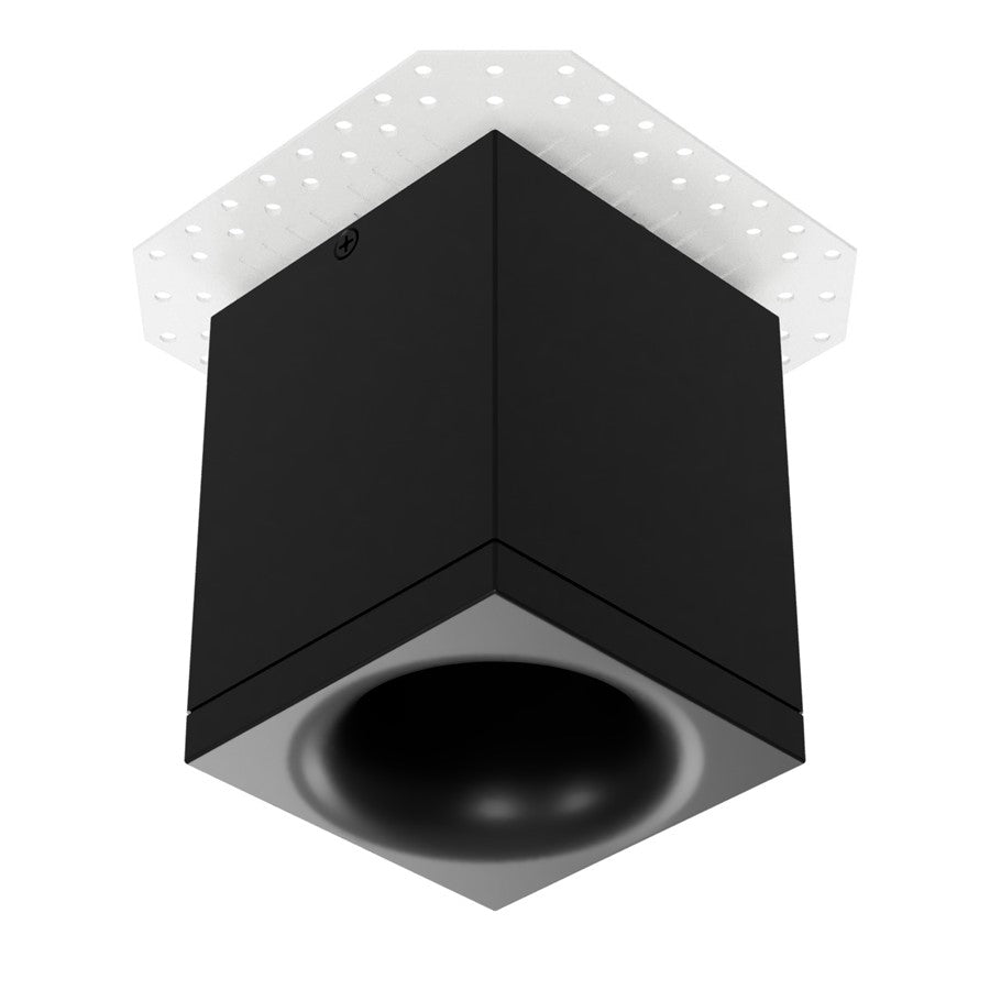 WAC Zoron 1Lt 3.5" Square 4SL Flush Mount/Flood Beam/Arc Trim Black