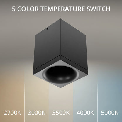 WAC Zoron 1Lt 3.5" Square 4SL Flush Mount/Flood Beam/Arc Trim Black