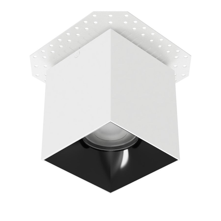 WAC Zoron 1Lt 3.5" Square 4SL Flush Mount/Flood Beam White Black