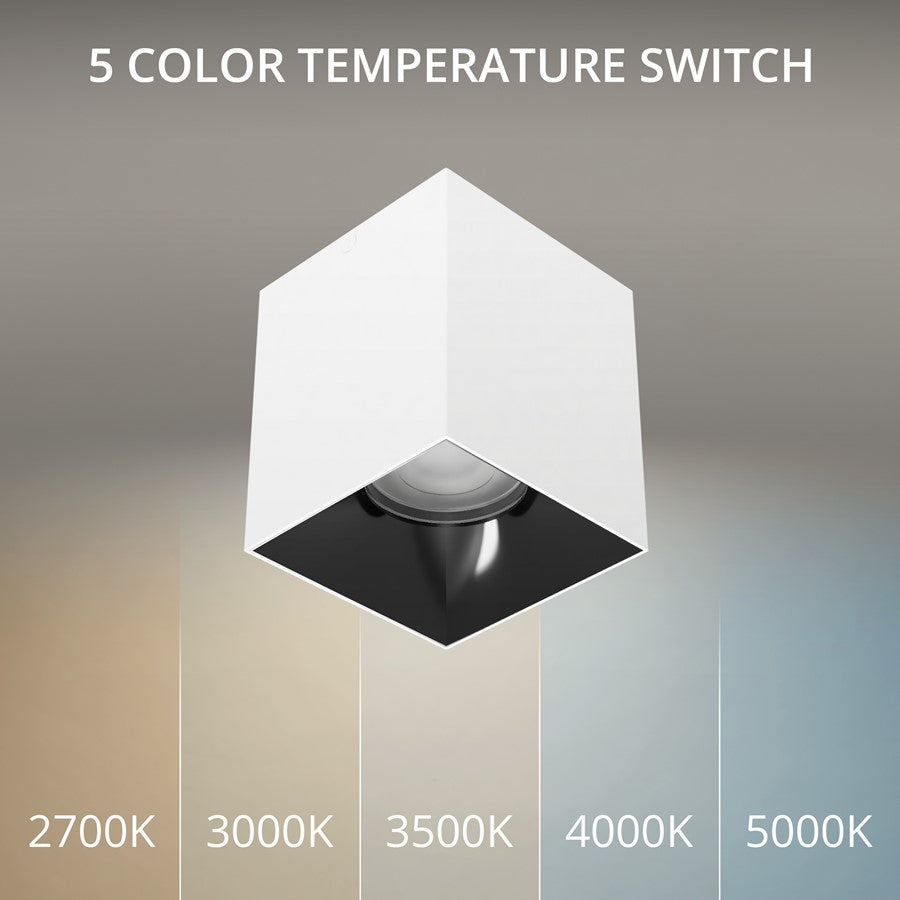 WAC Zoron 1Lt 3.5" Square 4SL Flush Mount/Flood Beam White Black