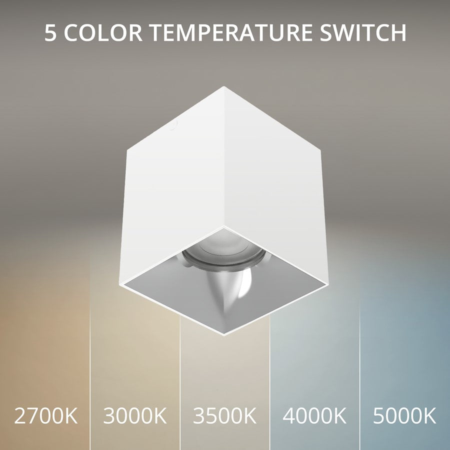 WAC Zoron 1Lt 3.5" Square 4SL Flush Mount/Flood Beam White Chrome