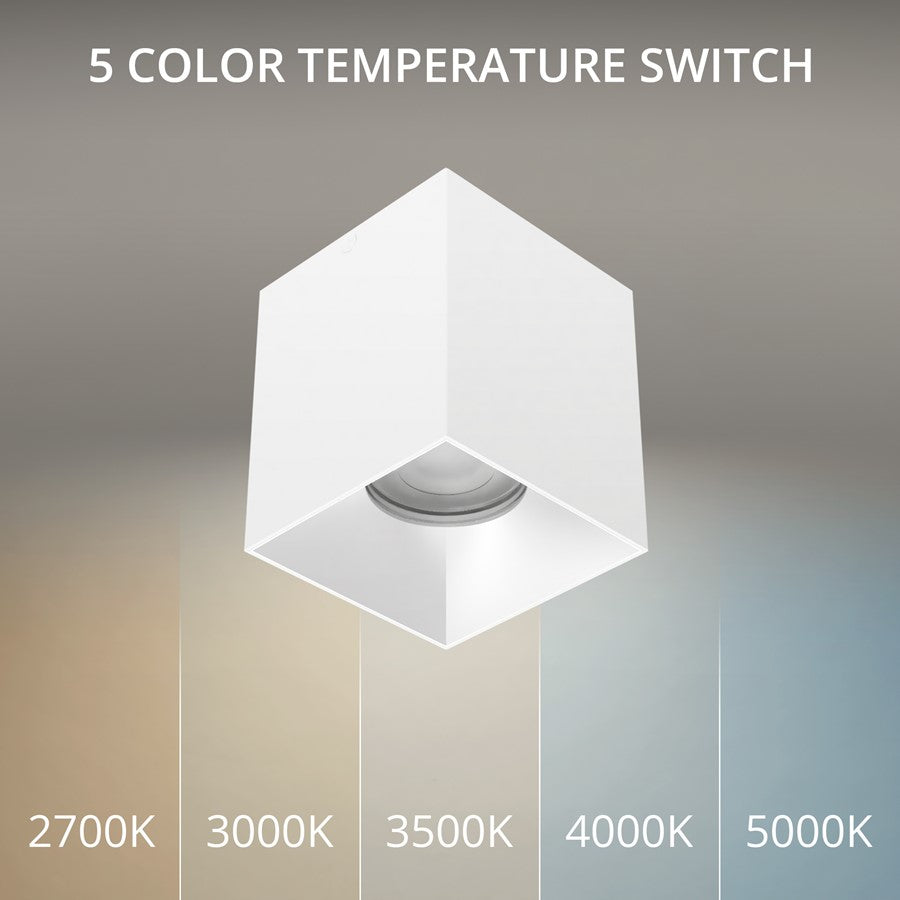 WAC Zoron 1Lt 3.5" Square 4SL Flush Mount/Flood Beam White Haze