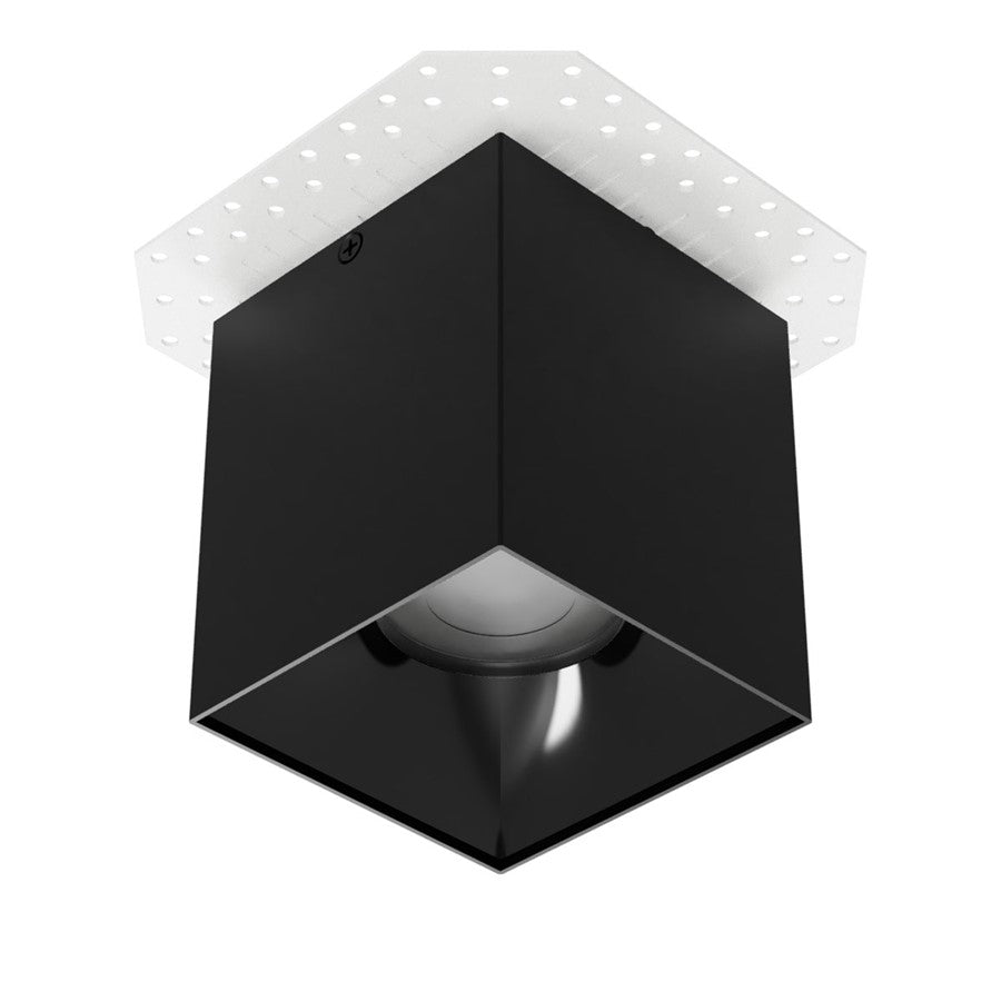 WAC Zoron 1Lt 3.5" Square Flush Mount/Narrow Beam Black/Clear