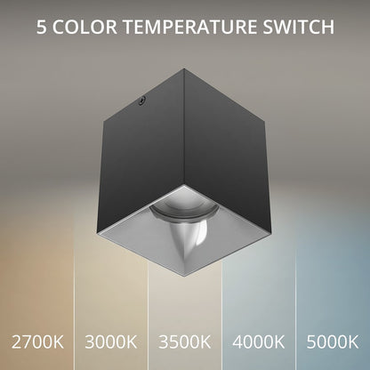 WAC Zoron 1Lt 3.5" Square 4SL Flush Mount/Narrow Beam/Black Chrome