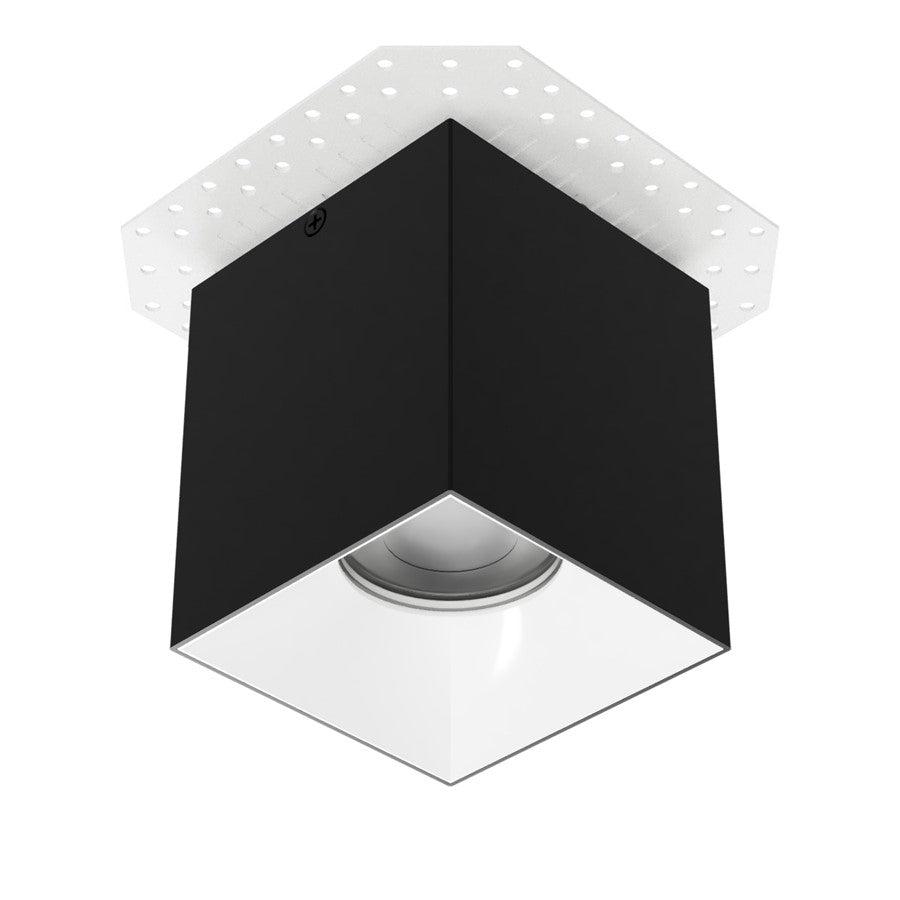 WAC Zoron 1Lt 3.5" Square 4SL Flush Mount/Narrow Beam Black White