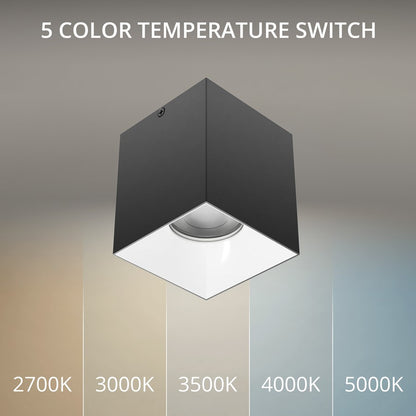 WAC Zoron 1Lt 3.5" Square 4SL Flush Mount/Narrow Beam Black White