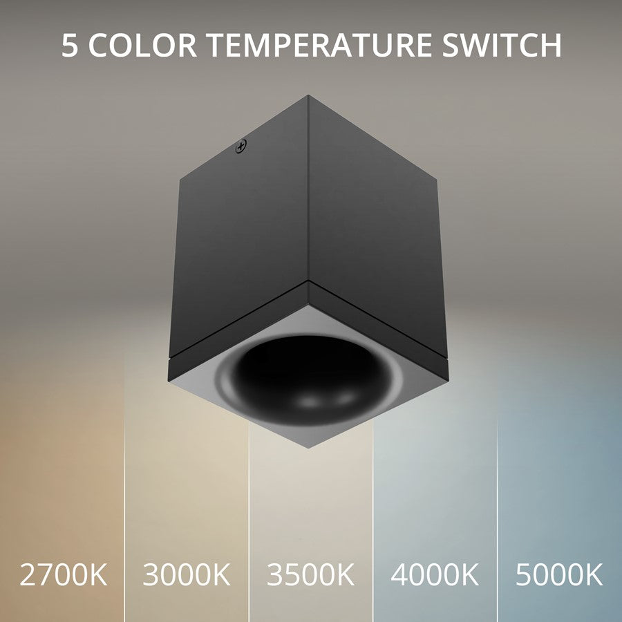 WAC Zoron 1Lt 3.5" Square 4SL Flush Mount/Narrow Beam/Arc Trim Black