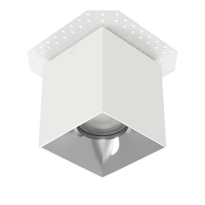 WAC Zoron 1Lt 3.5" Square 4SL Flush Mount/Narrow Beam/White Chrome