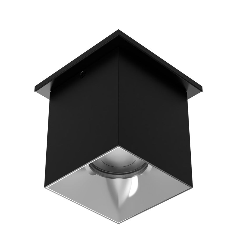 WAC Zoron 1Lt 3.5" SQ. Flush Mount/Flood Beam Black Chrome/Clear - C4ST-FCS-BKCH
