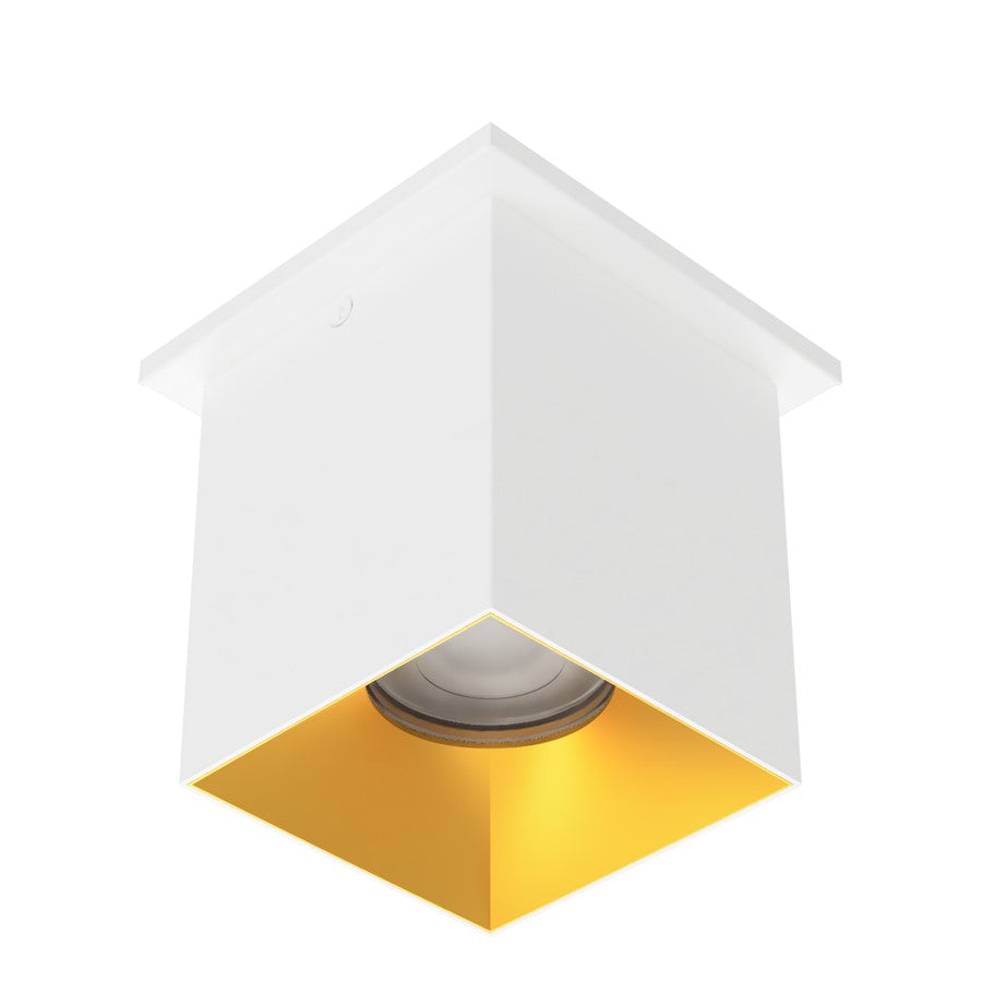 WAC Zoron 1Lt 3.5" SQ. Flush Mount/Flood Beam White Gold/Clear - C4ST-FCS-WTGL