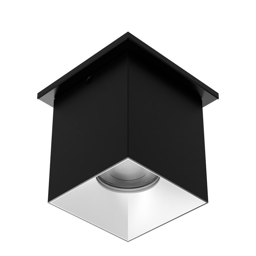 WAC Zoron 1Lt 3.5" SQ. Flush Mount/Narrow Beam Black Haze/Clear - C4ST-NCS-BKHZ