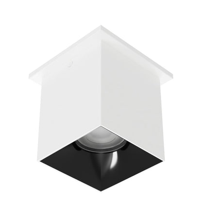 WAC Zoron 1Lt 3.5" SQ. Flush Mount/Narrow Beam White Black/Clear - C4ST-NCS-WTBK