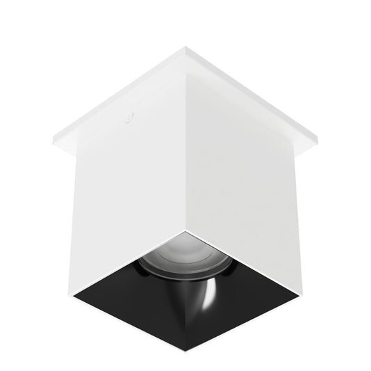 WAC Zoron 1Lt 3.5" SQ. Flush Mount/Narrow Beam White Black/Clear - C4ST-NCS-WTBK
