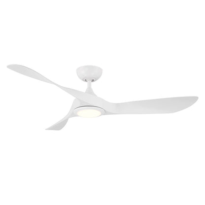 WAC Swirl 3 Blade 54" LED Ceiling Fan, Matte White/White