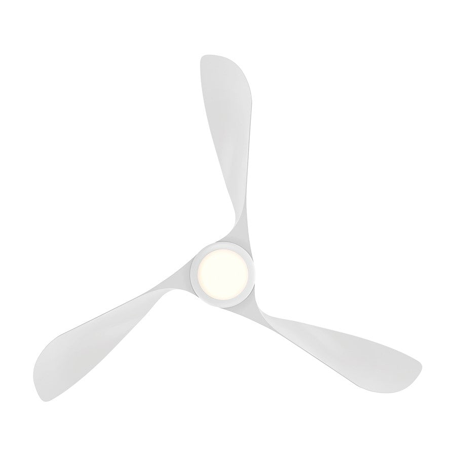 WAC Swirl 3 Blade 54" LED Ceiling Fan, Matte White/White