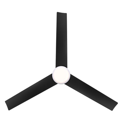 WAC Flair 3 Blade 56" Smart Ceiling Fan, Matte Black/White